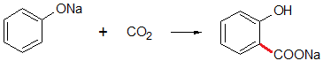 サリチル酸一ナトリウムの生成の化学反応式