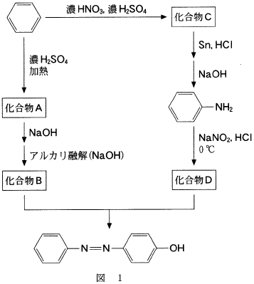 図1　p‐ヒドロキシアゾベンゼンを合成する反応経路