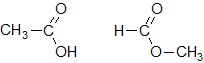 酢酸とギ酸メチルの構造式