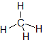 メタン分子CH4の構造式