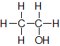 エタノール分子C2H5OHの構造式